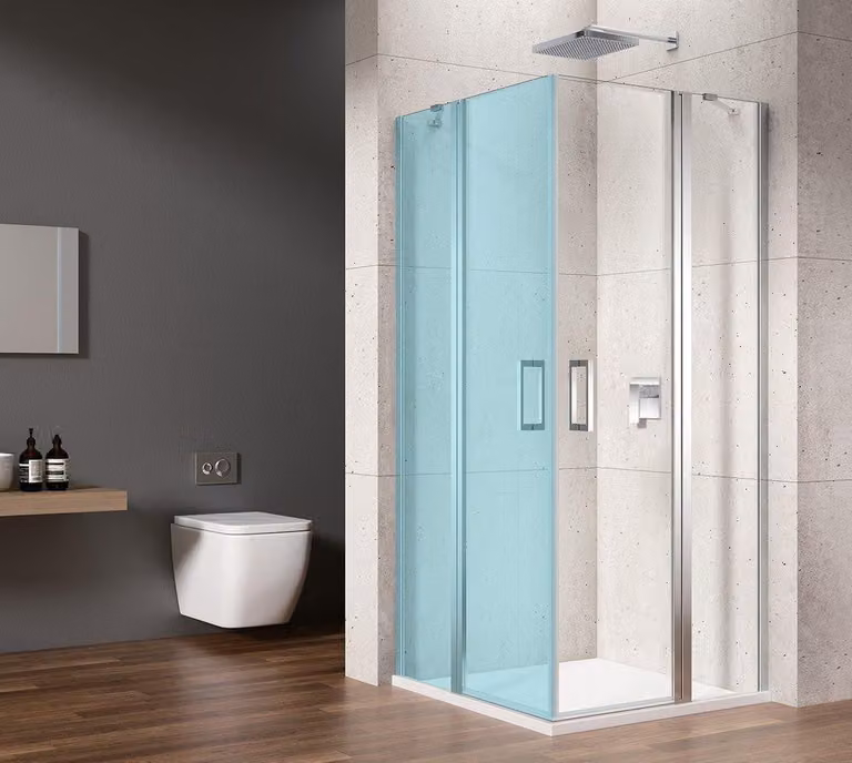 Porta doccia angolare Gelco LORO, 800 mm, vetro trasparente