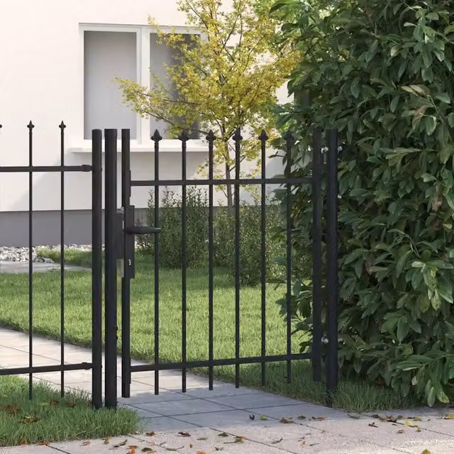 Cancello singolo per recinzione vidaXL in acciaio nero L: 100 cm, H: 150 cm – 1