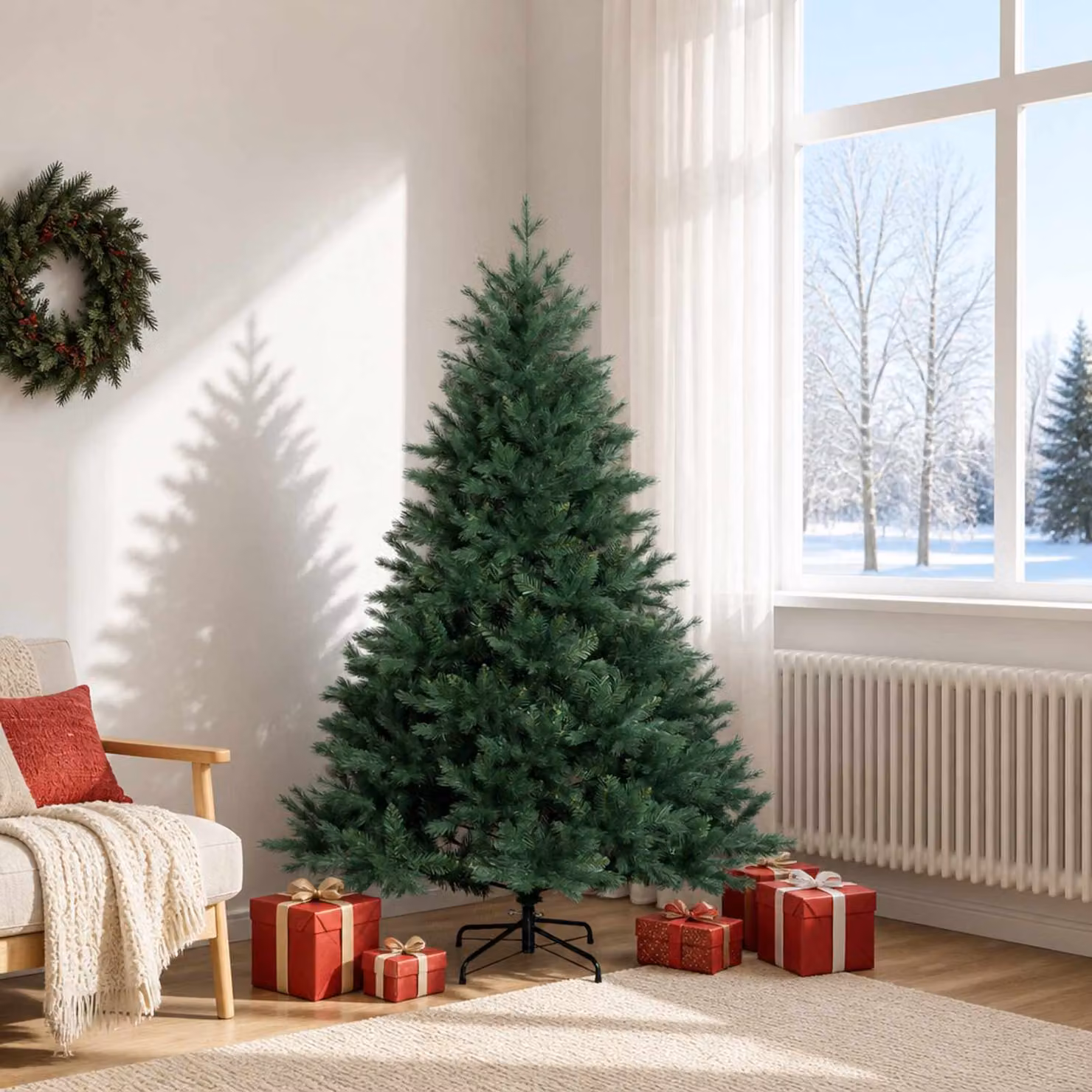 vidaXL Albero di Natale Artificiale con Rami Pieghevoli 180 cm