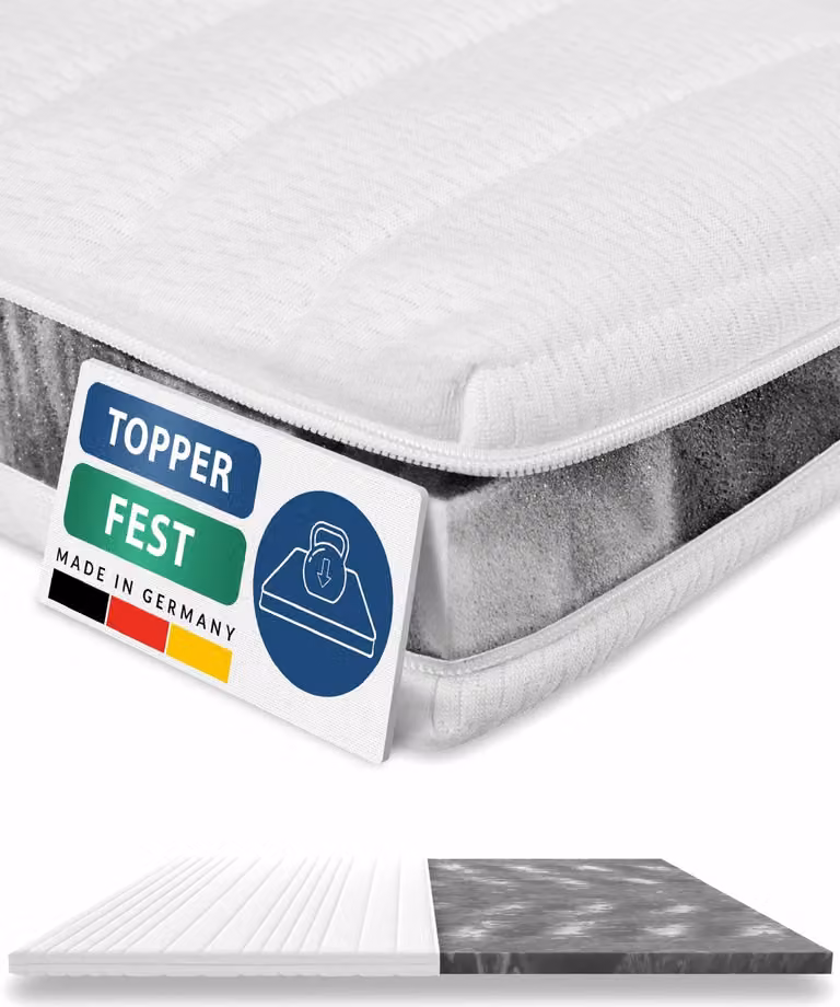 AM Qualitätsmatratzen | Basic Topper | 100x190 cm | fermo | alto 6 cm | topper per materasso | 100/190 | comfort foam topper