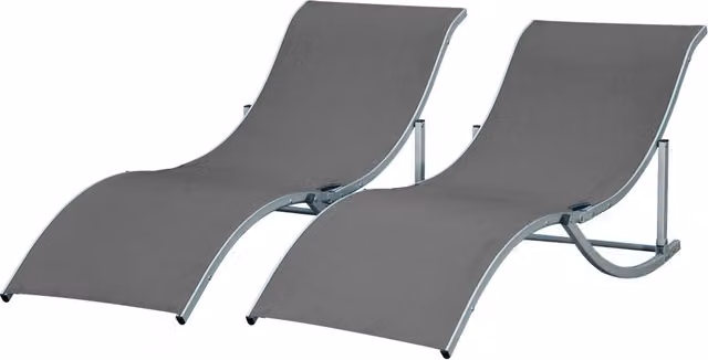 Lettini prendisole pieghevoli 2 pezzi ¨C zephmum ¨C antracite alluminio textilene 120 kg