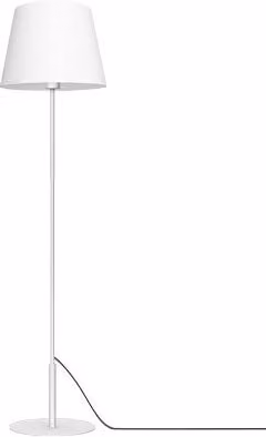 Lampada da terra Luminex bianca con paralume conico dimmabile e attacco E27