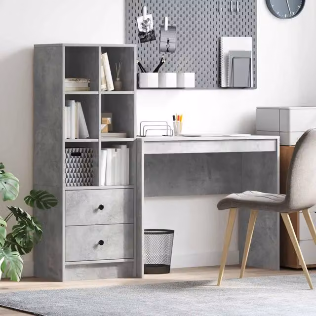 Scrivania Grigio cemento 135,5 x 40 x 127 cm 2 pz 3337324