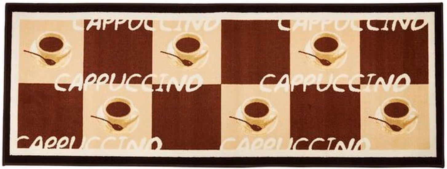 Azomor: morbido tappeto da cucina marrone con motivo a chicchi di caffè, ideale per la cucina e il corridoio