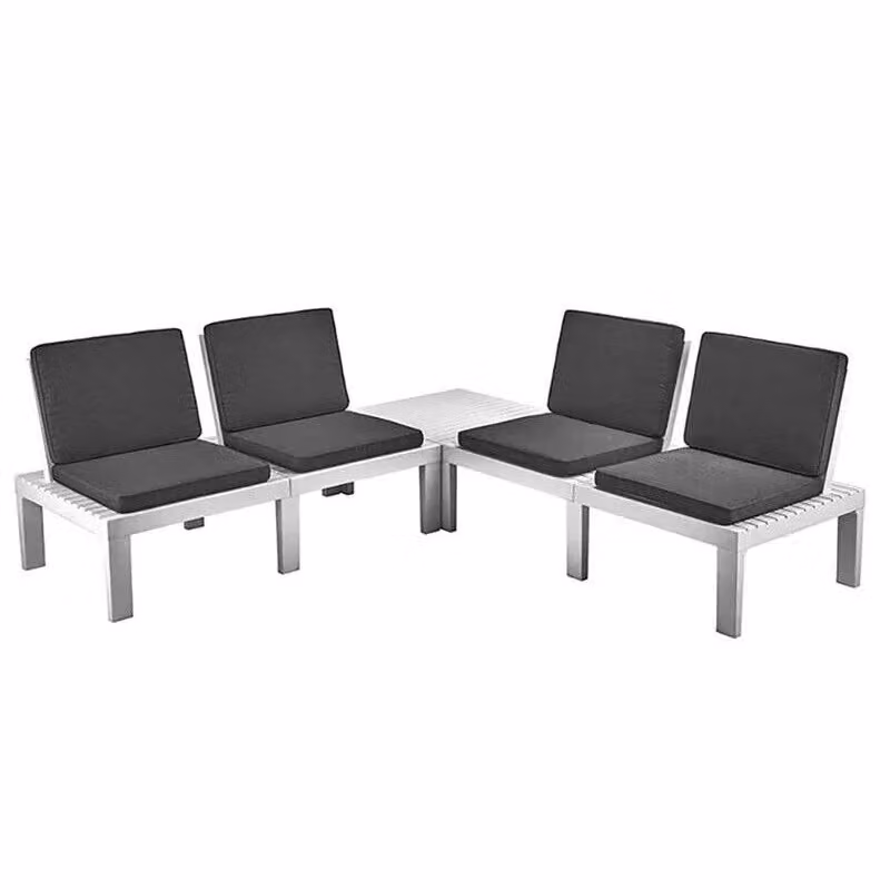 Set da giardino Maury's Molok composto da 5 pezzi in alluminio bianco con cuscini inclusi – 2