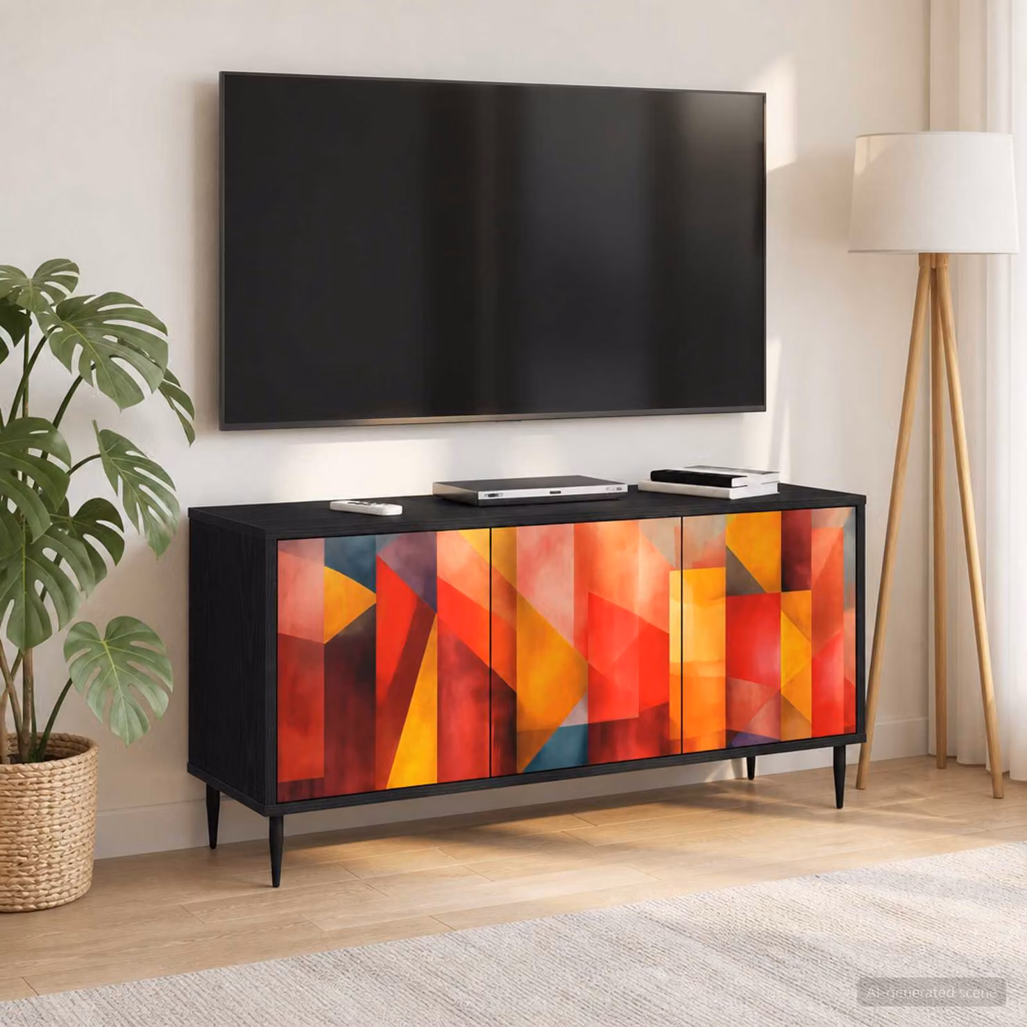 Mobile TV vidaXL HEESCH Rovere e Nero L 102 x P 33 x H 51 cm