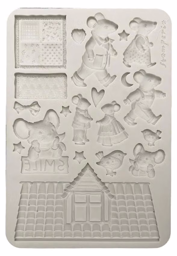 Stampo in silicone A5 – ideale per scrapbooking, argilla e resina, color beige