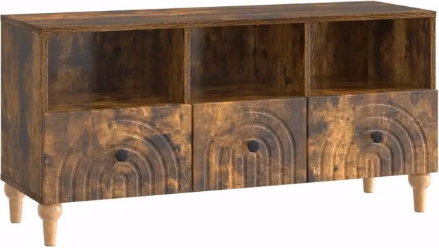 Mobile TV-Credenza Moderno Design In in Rovere Affumicato Marrone L: 102 cm, P: 34,5 cm, H: 50 cm