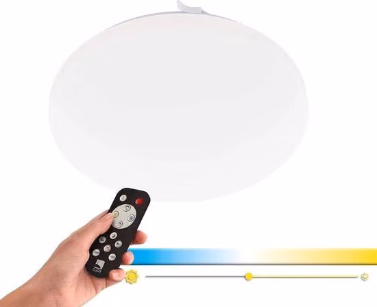 Lampada da soffitto LED per bagno con effetto cristallo, regolabile con telecomando, colore bianco, IP44, Ø 30 cm