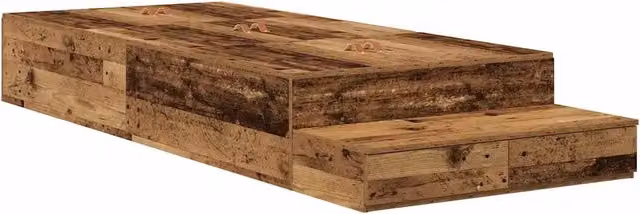 Letto singolo | Letto per adulti | Struttura letto con contenitore Legno vecchio 100 cm