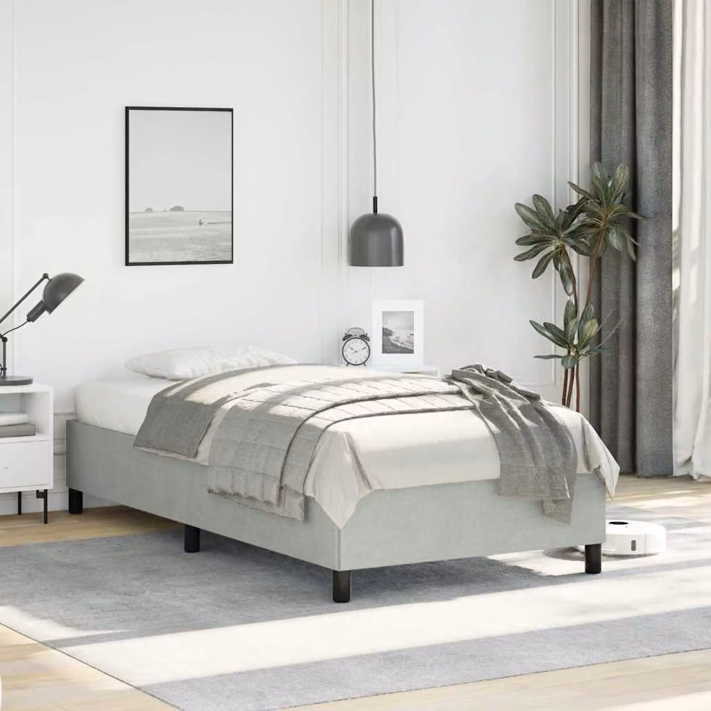 Struttura letto imbottita vidaXL in velluto grigio moderno, L 103 x P 206 cm