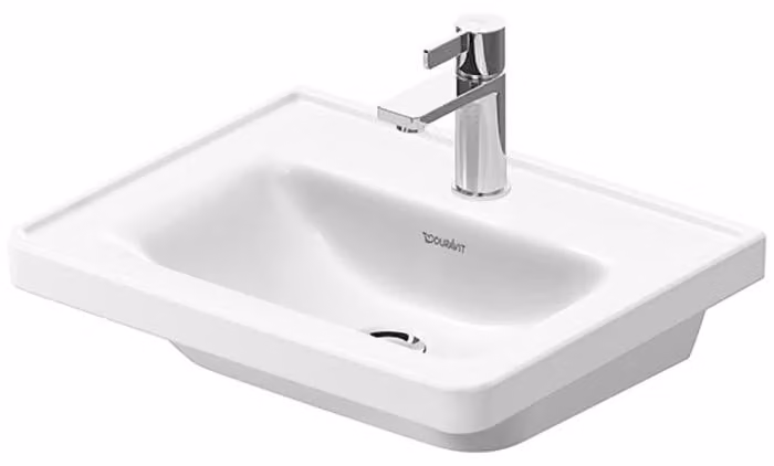 Duravit D-Neo - Lavabo 500x400 mm, con sfioratore, foro per rubinetto, bianco 0742500000
