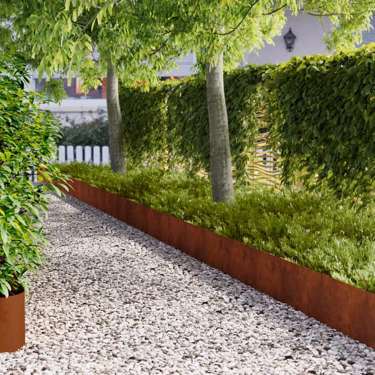 vidaXL Bordura per Prato 20 pz 103 x 30 cm Acciaio Ruggine