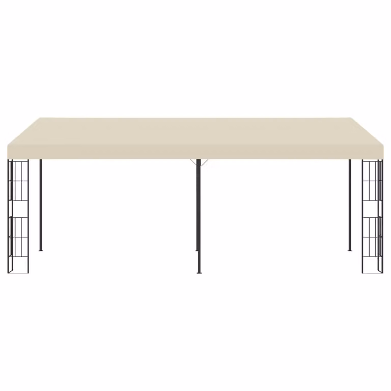 Gazebo a Parete 3x6 m Crema in Tessuto