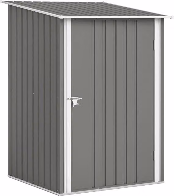 Casetta da Giardino Porta Attrezzi DESIGN IN in Acciaio Galvanizzato con Porta a Battente, L/P/H: 100 x 104 x 160 cm, Grigio