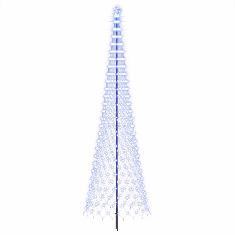 Albero di Natale a LED, altezza 500 cm, 550 LED, colore blu, struttura in ferro, colore nero