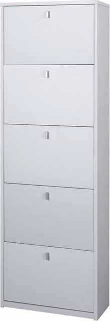 Scarpiera 5 Ante 63x190x29 cm Bianco Fiammato