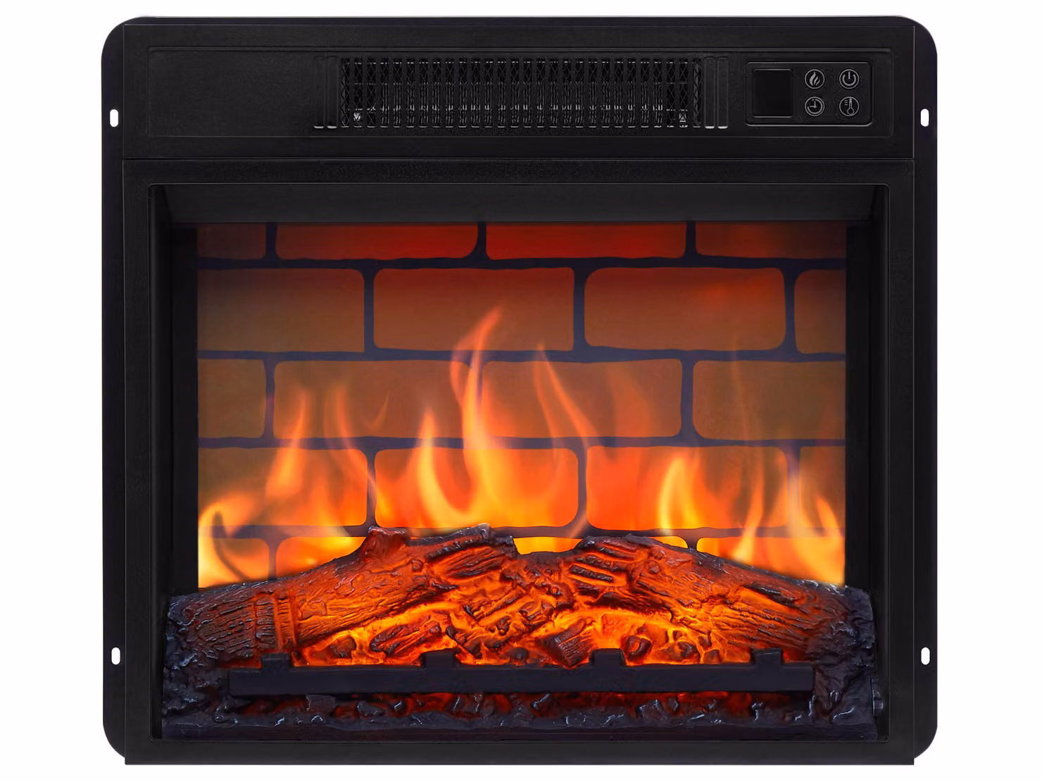 Camino elettrico ArtiFlame AF18B – Camino elettrico da incasso da 1800 W, effetto fiamma realistico a LED, funzione di riscaldamento, telecomando, timer, nero