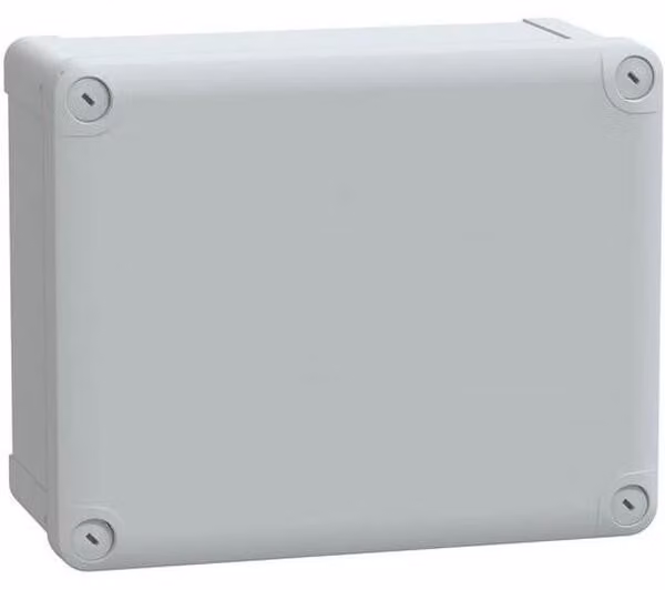 Schneider Electric, involucro in policarbonato IP66 IK08 RAL7035, dimensioni interne H225 x L175 x P100, dimensioni esterne H241 x L194 x P105, coperchio in policarbonato H20 NSYTBP241910H