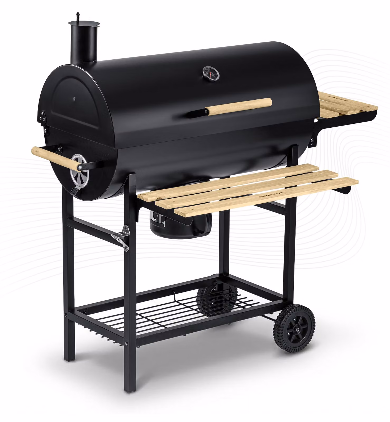 Carrello per barbecue a carbone - Con termometro - Superficie di cottura 70x35 cm - Per uso esterno