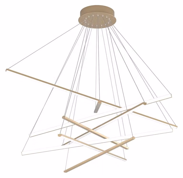 Sospensione Moderna Dna Alluminio Oro Led 50W
