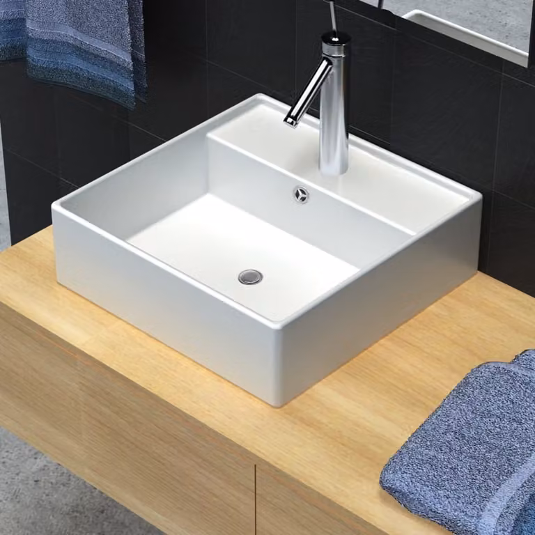 Lavabo Lavelli in Vetroceramica Foro per rubinetto con troppopieno 41 x 41 cm