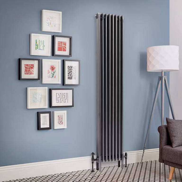 Radiatore Verticale a Tripla Colonna Tradizionale Peltro - 1800mm x 380mm