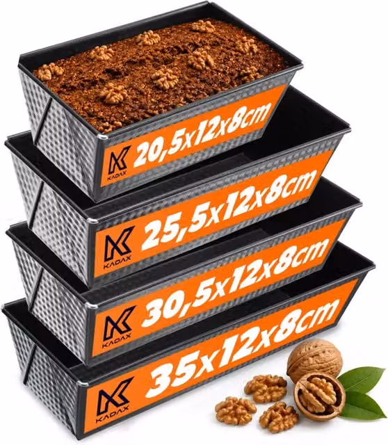 Teglia da forno rettangolare Kadax in acciaio al carbonio con rivestimento antiaderente, colore nero