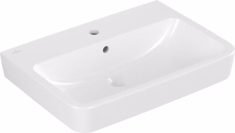 Villeroy & Boch O.novo - Lavabo 650x460 mm, con sfioratore, foro per miscelatore, AntiBac, CeramicPlus, bianco alpino 4A4165T2