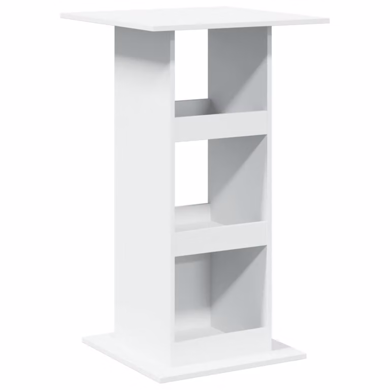 Tavolo Bar con Portaoggetti Bianco 60x60x102 cm in Truciolato