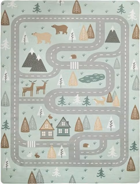 Tappeto lavabile per bambini Chiko turchese L: 120 cm, P: 160 cm – 1