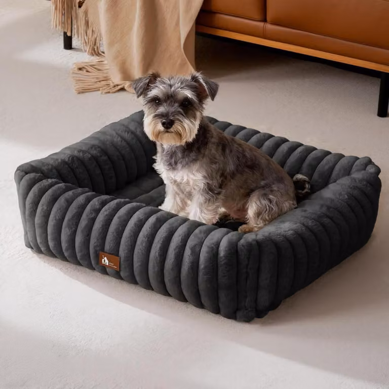 Cuccia per cani morbida e lavabile, colore nero, dimensioni L: 76 x 61 x 20 cm
