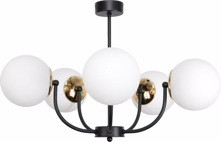 Lampada da soffitto, lampada a sospensione, nero, vetro, bianco, 15-140 ESTI LAB