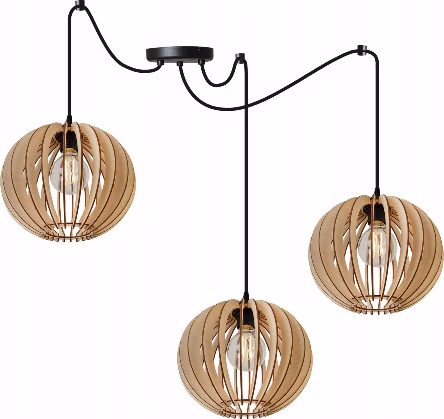 Moderna Lampada A Sospensione A Led In Legno