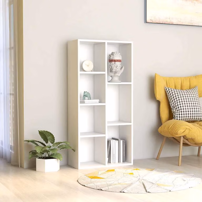 Libreria bianca vidaXL in legno e MDF L 50 cm, P 25 cm, H 106 cm