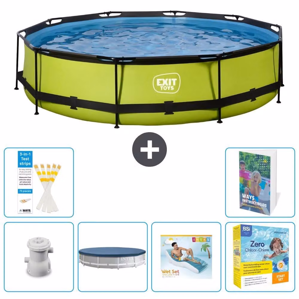Piscina gonfiabile rettangolare - 360x76 cm - Set da 5 pezzi - Modello S309