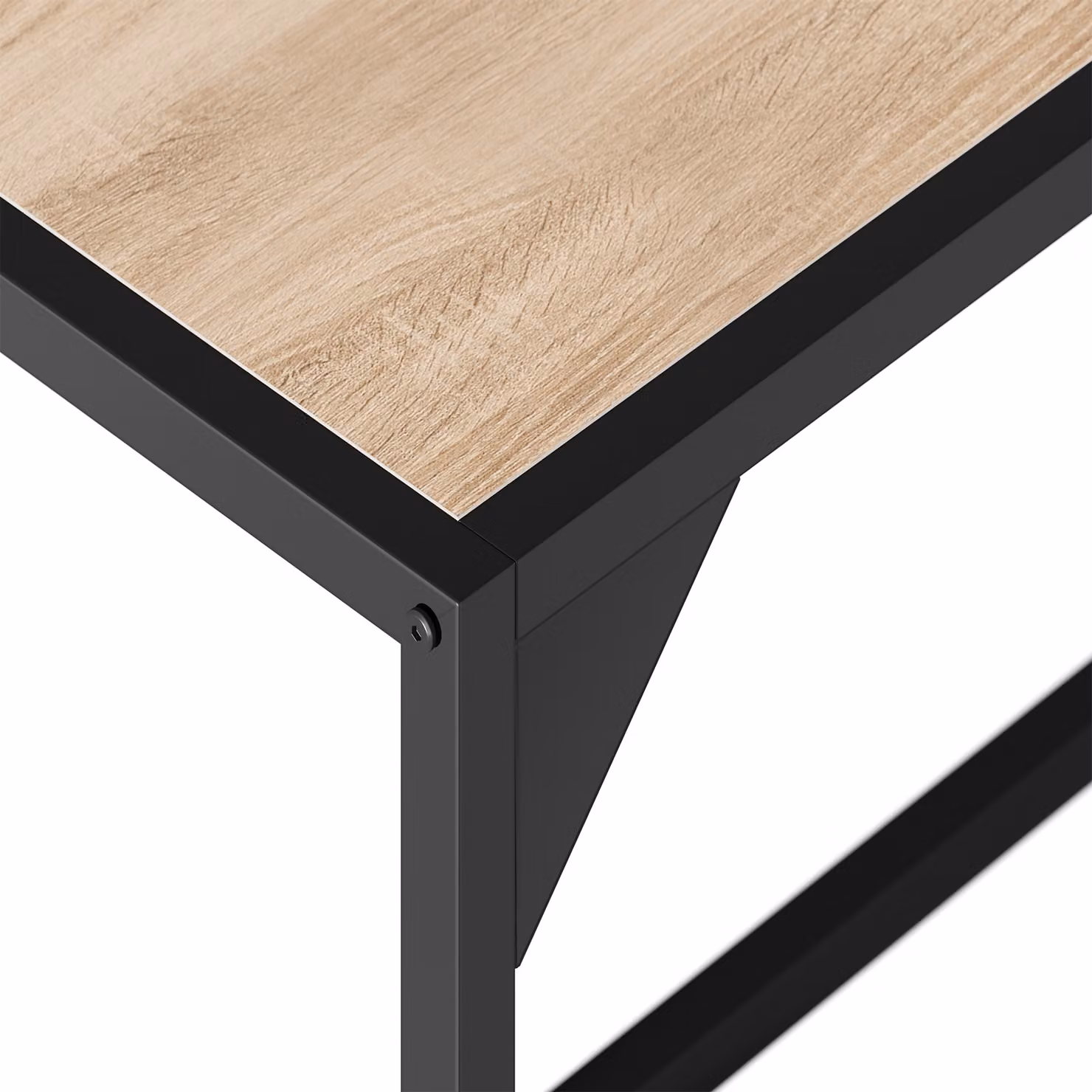 Set di tavolo e sedie TecTake GmbH in stile industriale, colore rovere e beige, con piano rettangolare in legno e struttura in metallo – 2