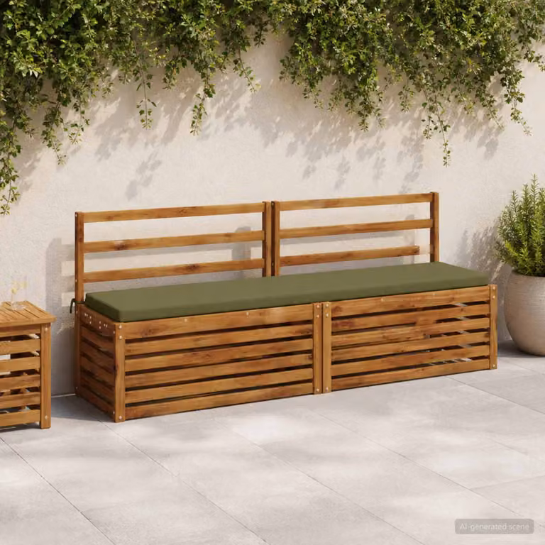 Set di 2 cuscini per panchina vidaXL SOEST in poliestere verde con fodera rimovibile e resistente ai raggi UV