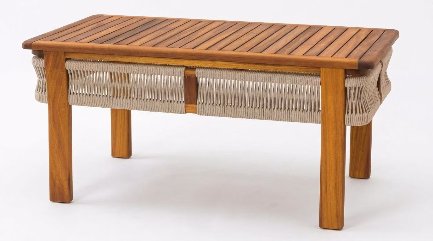 Gartencouchtisch Modern Naturholz Stilvoll Rechteckig Robust Terrasse
