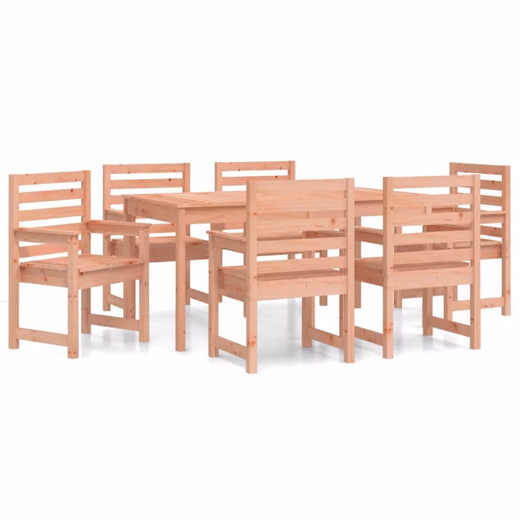 Set da Pranzo per Giardino 7 pz in Legno Massello di Douglas