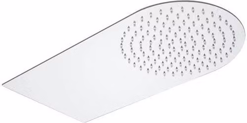 Soffione doccia ultrapiatto arrotondato a parete inox lucidato a specchio