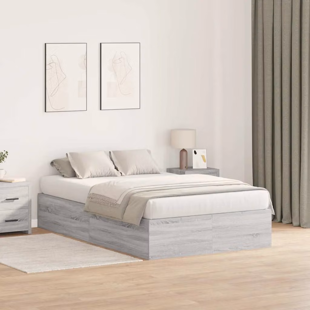 vidaXL Struttura letto con contenitore moderno Grigio, L 120 x P 200 cm