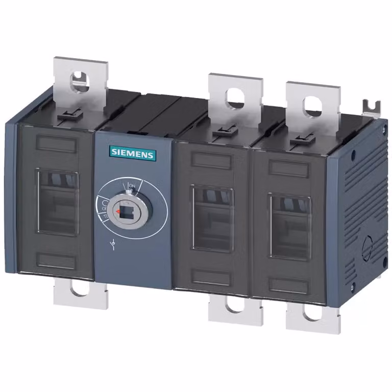 Interruttore sezionatore SIEMENS 3KD4430-0PE20-0 da 500 A, serie 3, a 3 poli, azionamento frontale