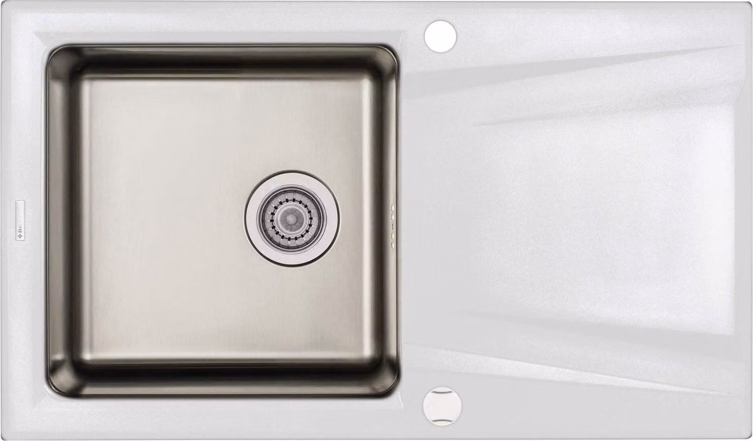 1-bowl granite-steel sink with drainer