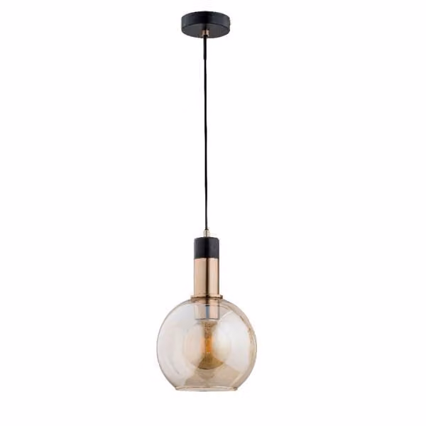 Lampada a sospensione minimalista con paralume sferico in vetro dorato MAYA 1xE27 15W ALF60828 Alfa