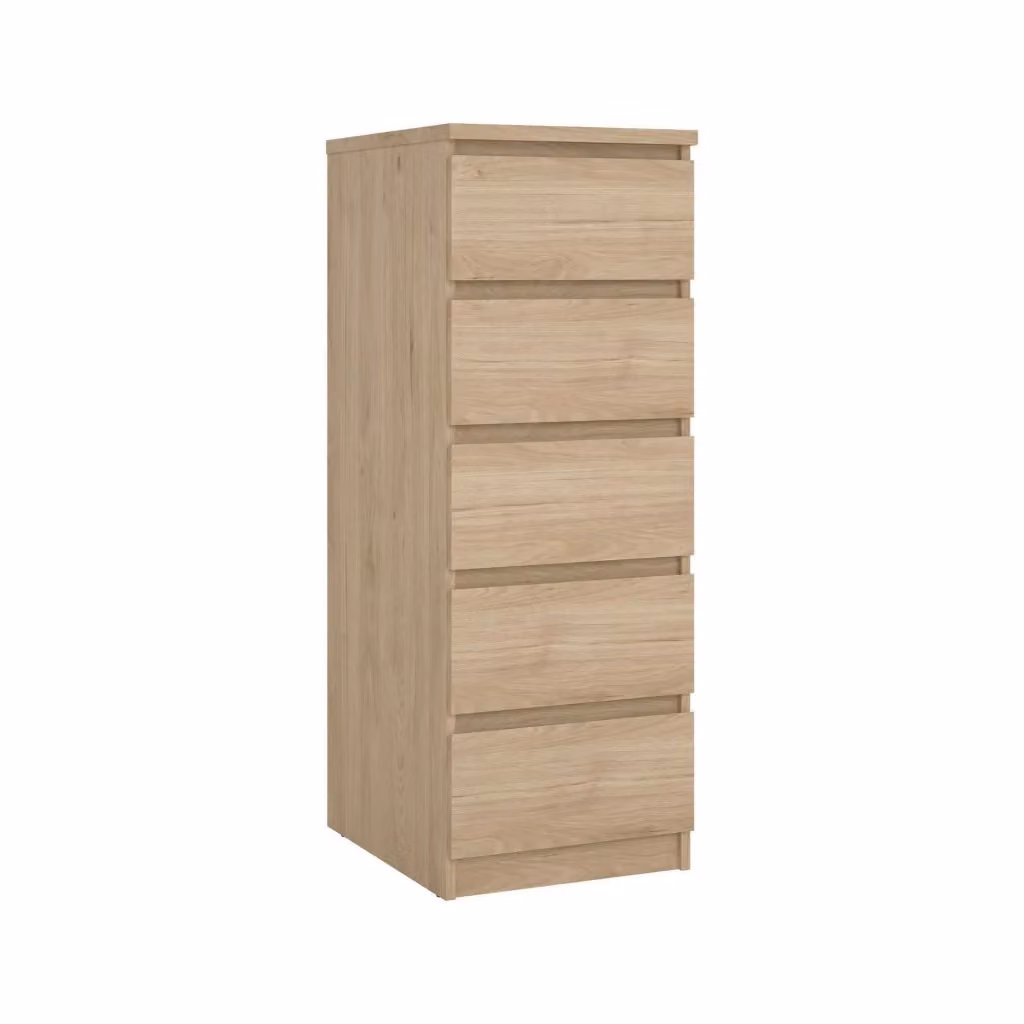 Cassettiera DMORA moderna in legno Rovere per camera da letto o soggiorno, L 50 cm x P 40,4 cm x H 111,3 cm – 2