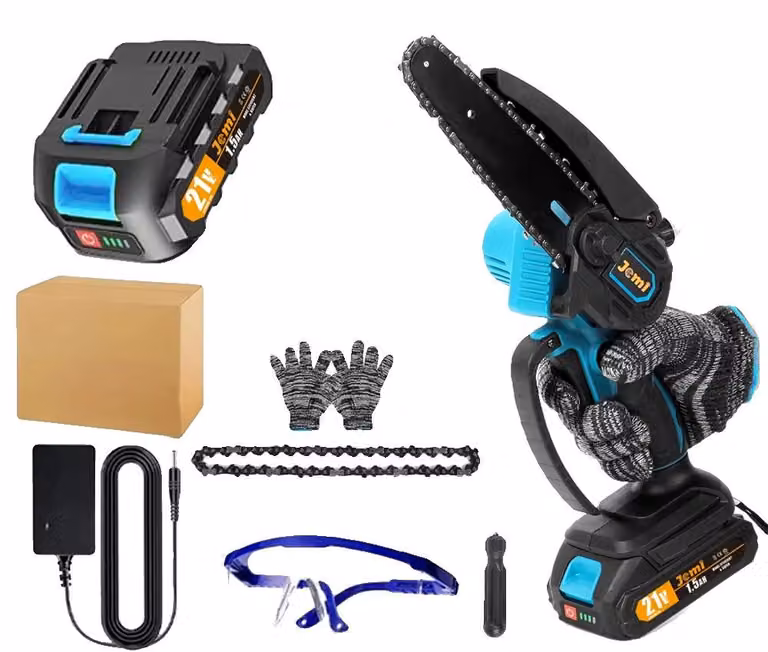 Motosega, a batteria, design leggero, 1 batteria, 1 catena
