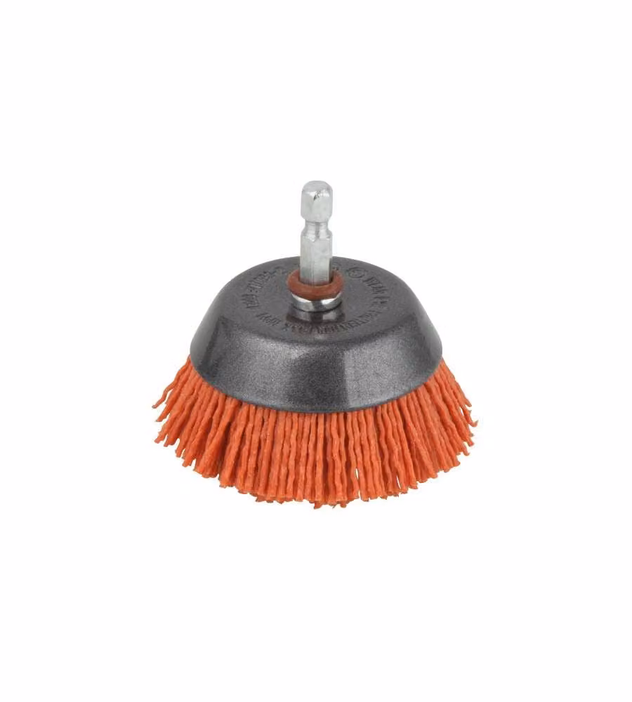 Spazzola a tazza in nylon, Diam.65mm,gambo 6 mm