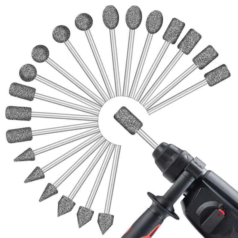 20 frese diamantate, punte abrasive, attacco da 1/8 di pollice, set per incisione