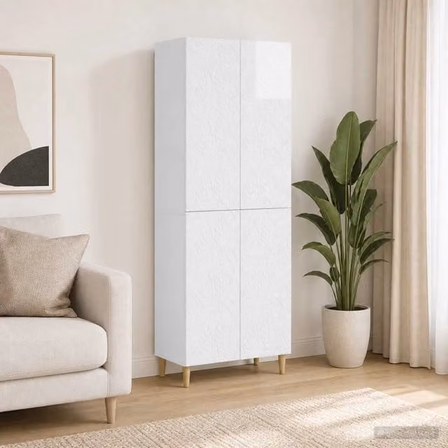 Set di armadi 2 pz Bianco Lucido Legno ingegnerizzato 3416704
